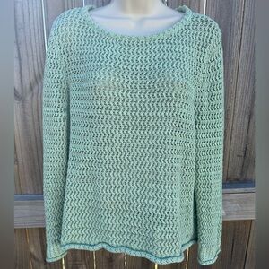 Appleseed’s women’s chartreuse loose knit sweater size PXL